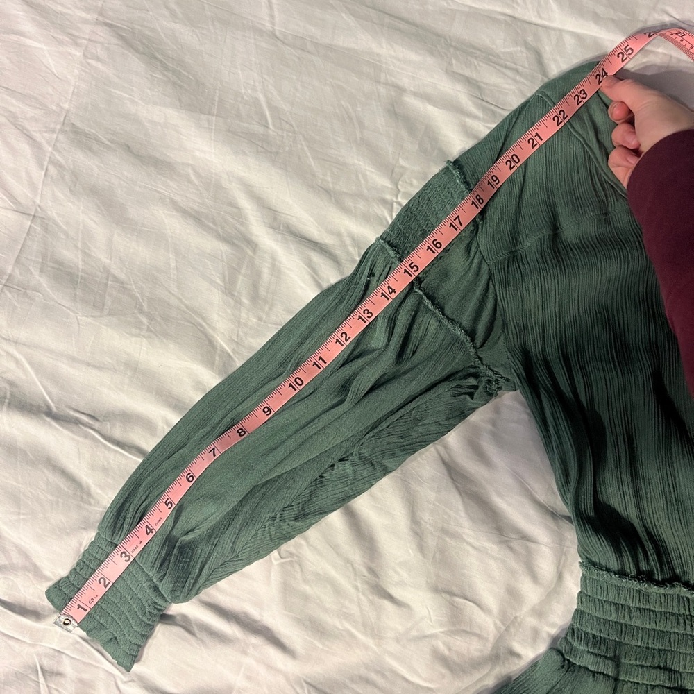 Free People Green Long-Sleeve Mini Dress, Size XS - Picture 7 of 9